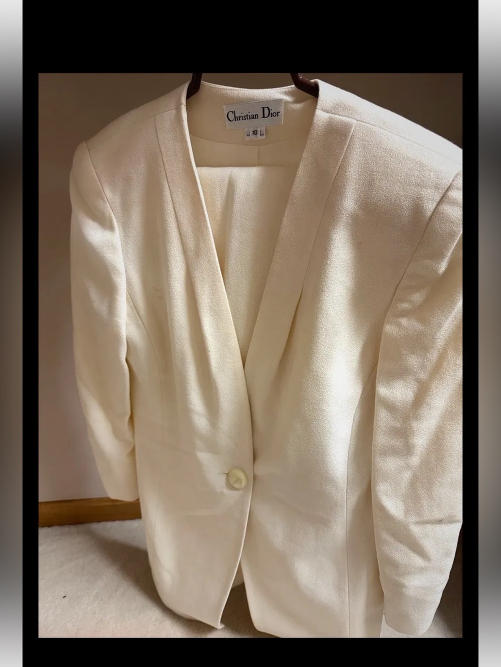 Vintage christian Dior Cream Single-Button Blazer suit